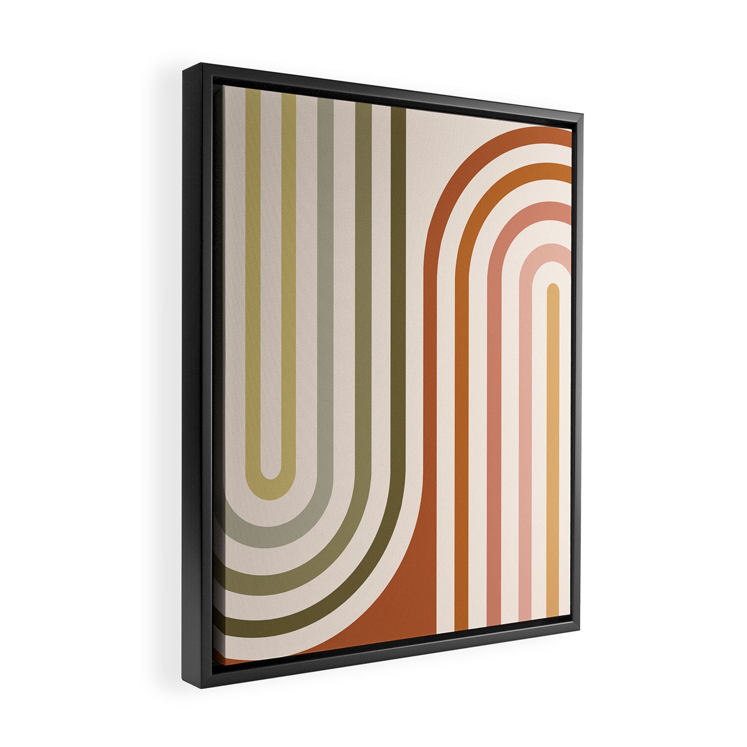 Bold Curvature Stripes I Framed Canvas Print Gallery Image 2