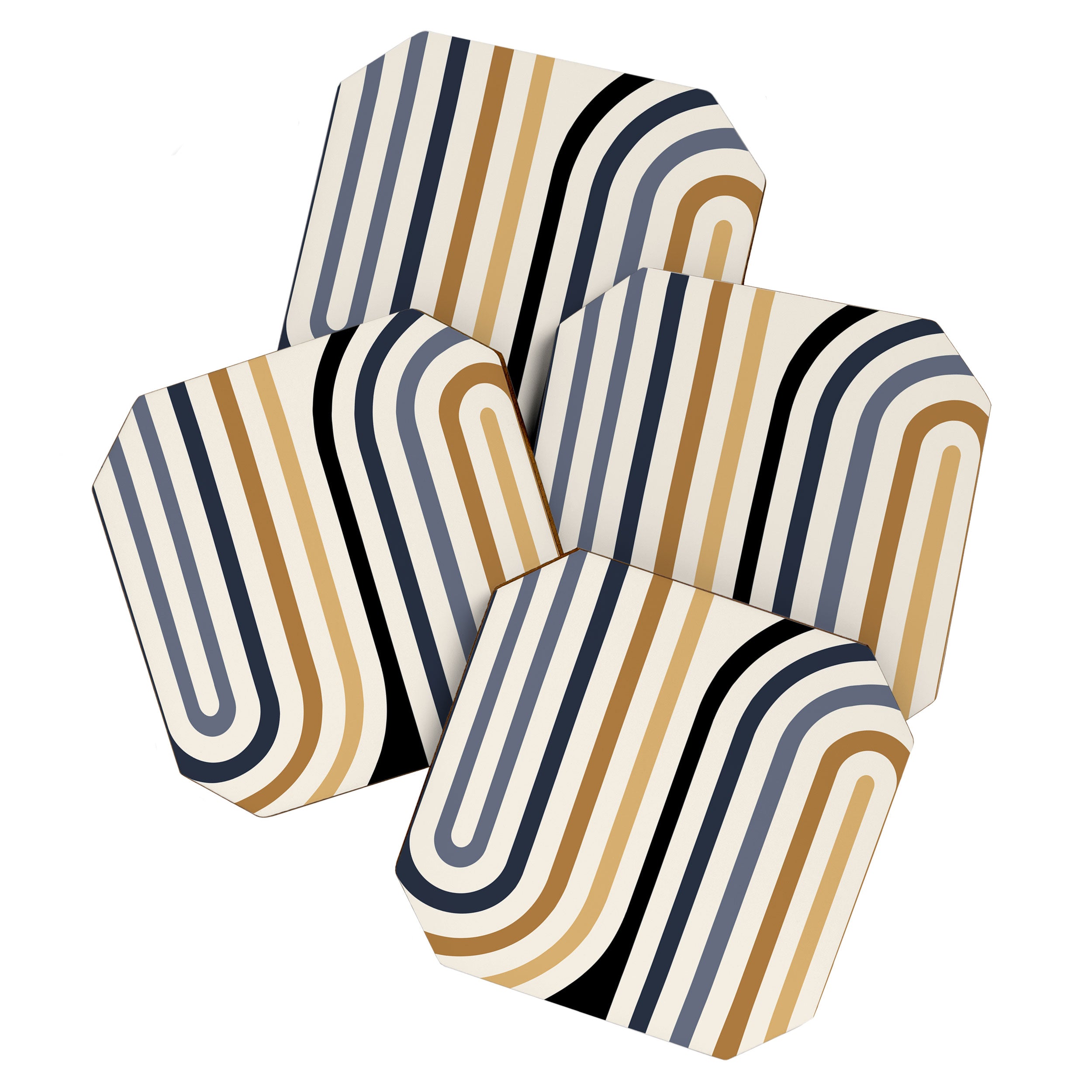 Bold Curvature Stripes III Coaster Gallery Image 1