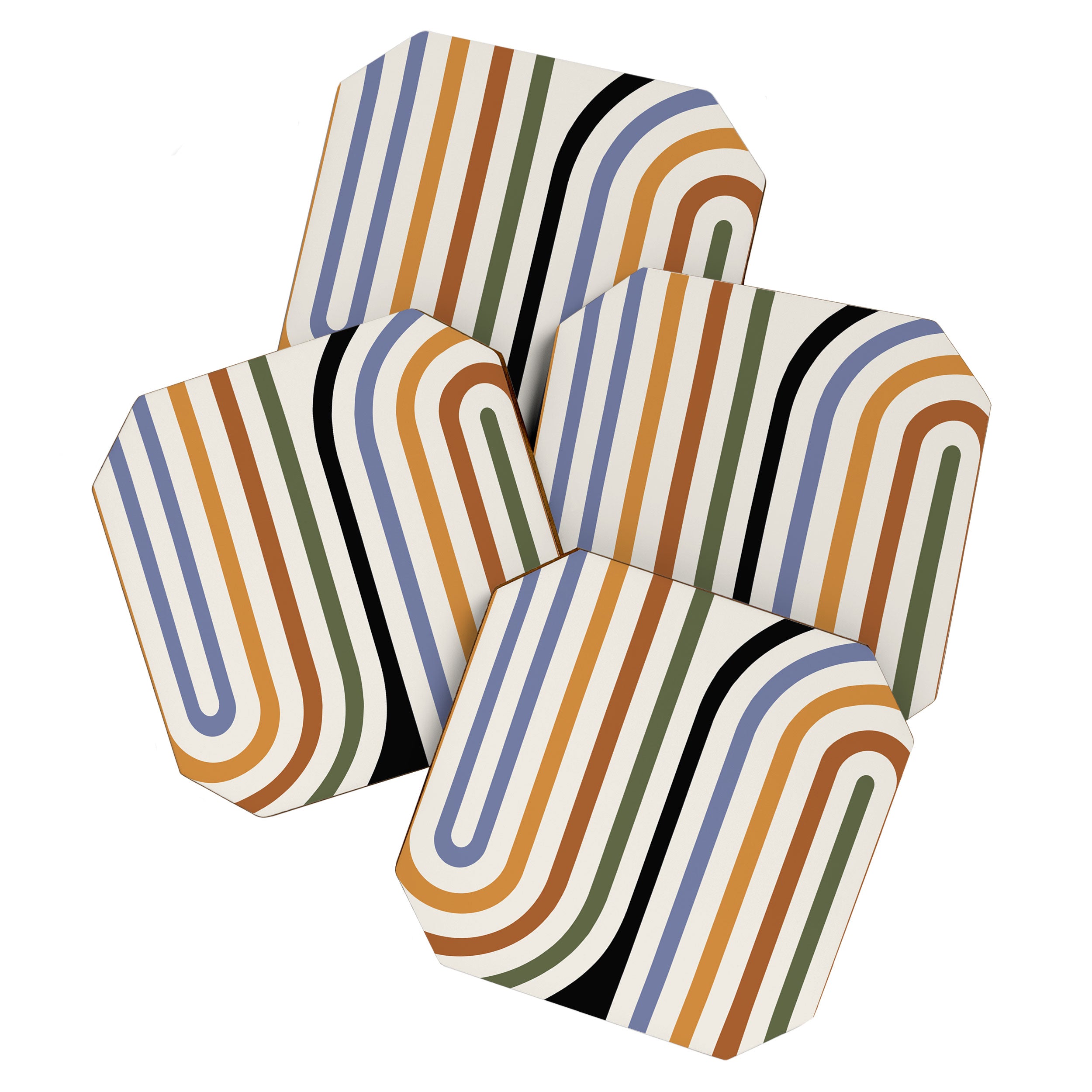 Bold Curvature Stripes VIII Coaster Gallery Image 1