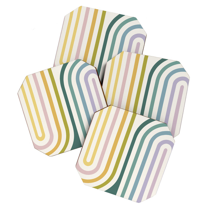 Bold Curvature Stripes XIV Coaster Gallery Image 1