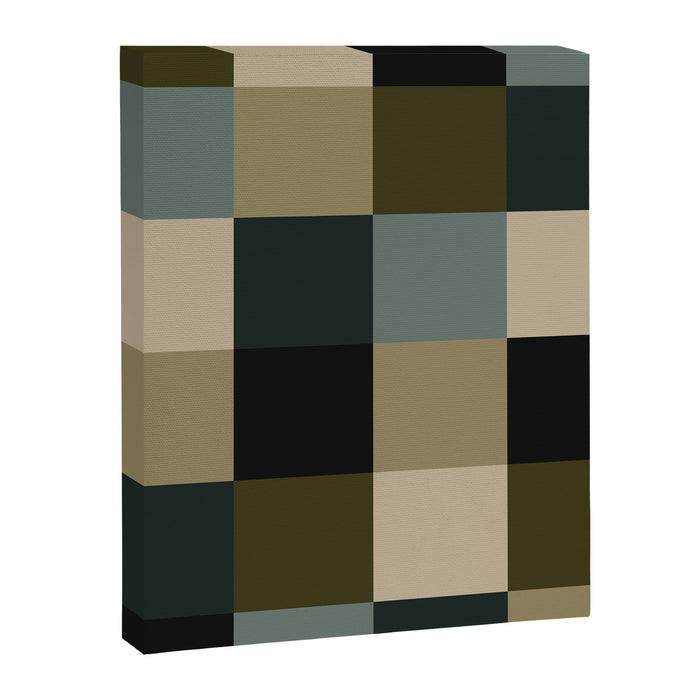 Bold Earthy Checks Pattern - Large IV Canvas Print Gallery Image 1