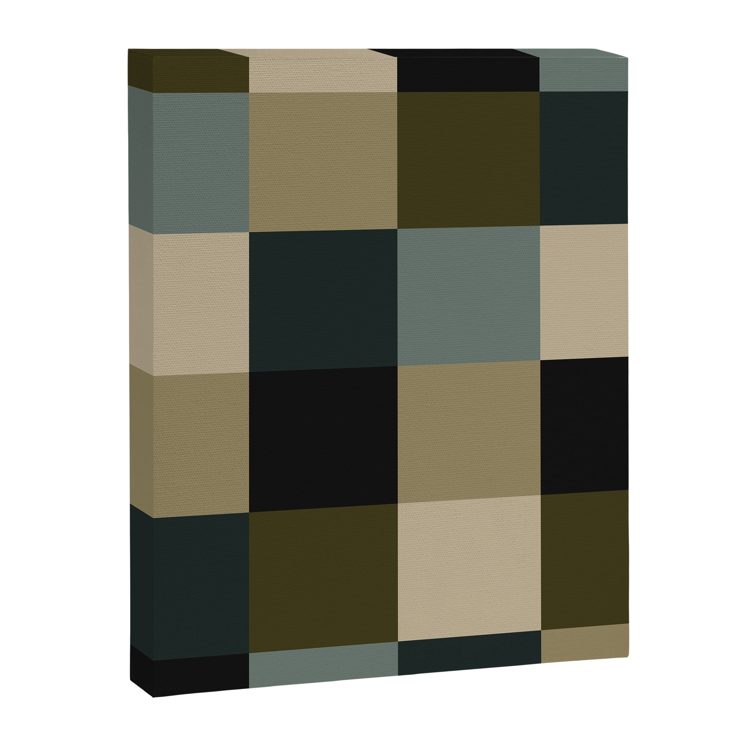 Bold Earthy Checks Pattern - Large IV Canvas Print Gallery Image 8
