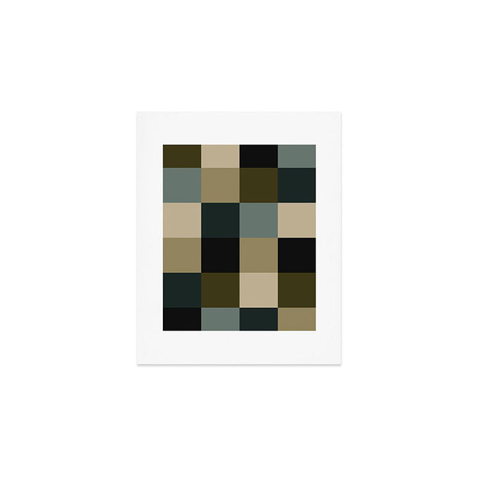 Bold Earthy Checks Pattern - Large IV Art Print Gallery Image 1