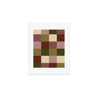 Bold Earthy Checks Pattern - Large V Art Print Gallery Image 1