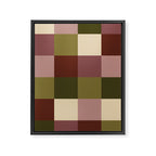 Bold Earthy Checks Pattern - Large V Framed Canvas Print Gallery Image 8
