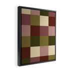 Bold Earthy Checks Pattern - Large V Framed Canvas Print Gallery Image 2