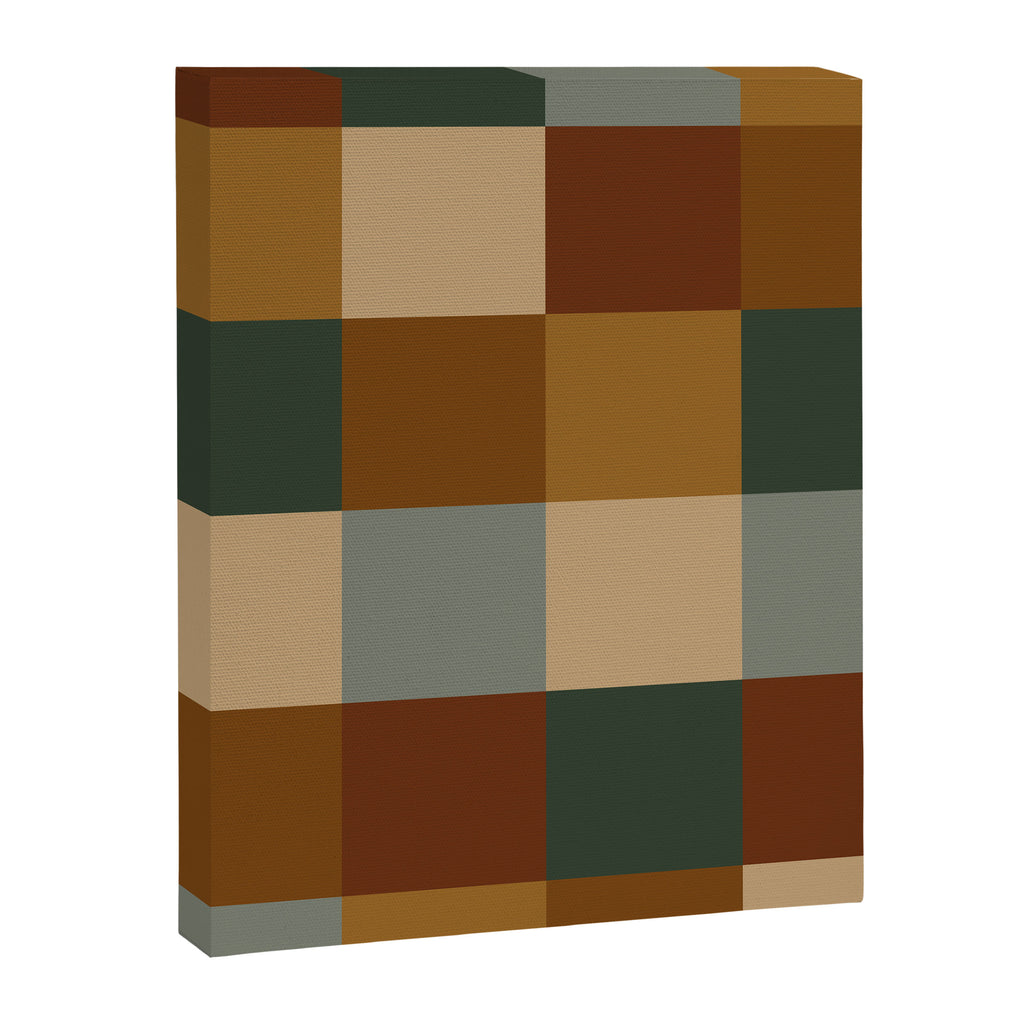 Bold Earthy Checks Pattern - Large VI Canvas Print Gallery Image 8