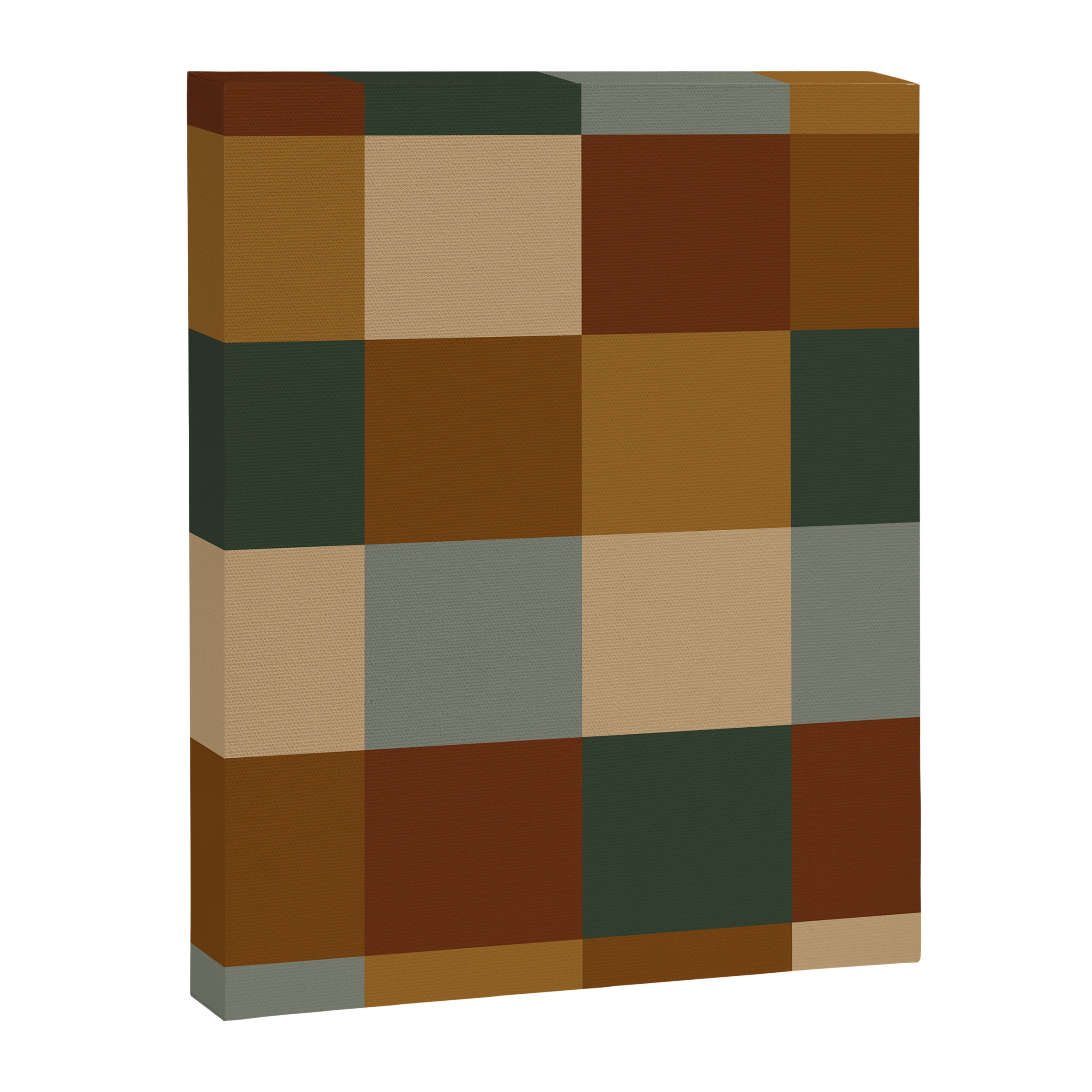 Bold Earthy Checks Pattern - Large VI Canvas Print Gallery Image 8