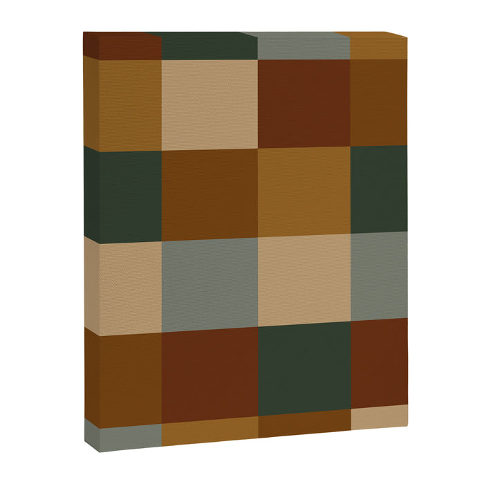 Bold Earthy Checks Pattern - Large VI Canvas Print Gallery Image 1