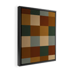 Bold Earthy Checks Pattern - Large VI Framed Canvas Print Gallery Image 2