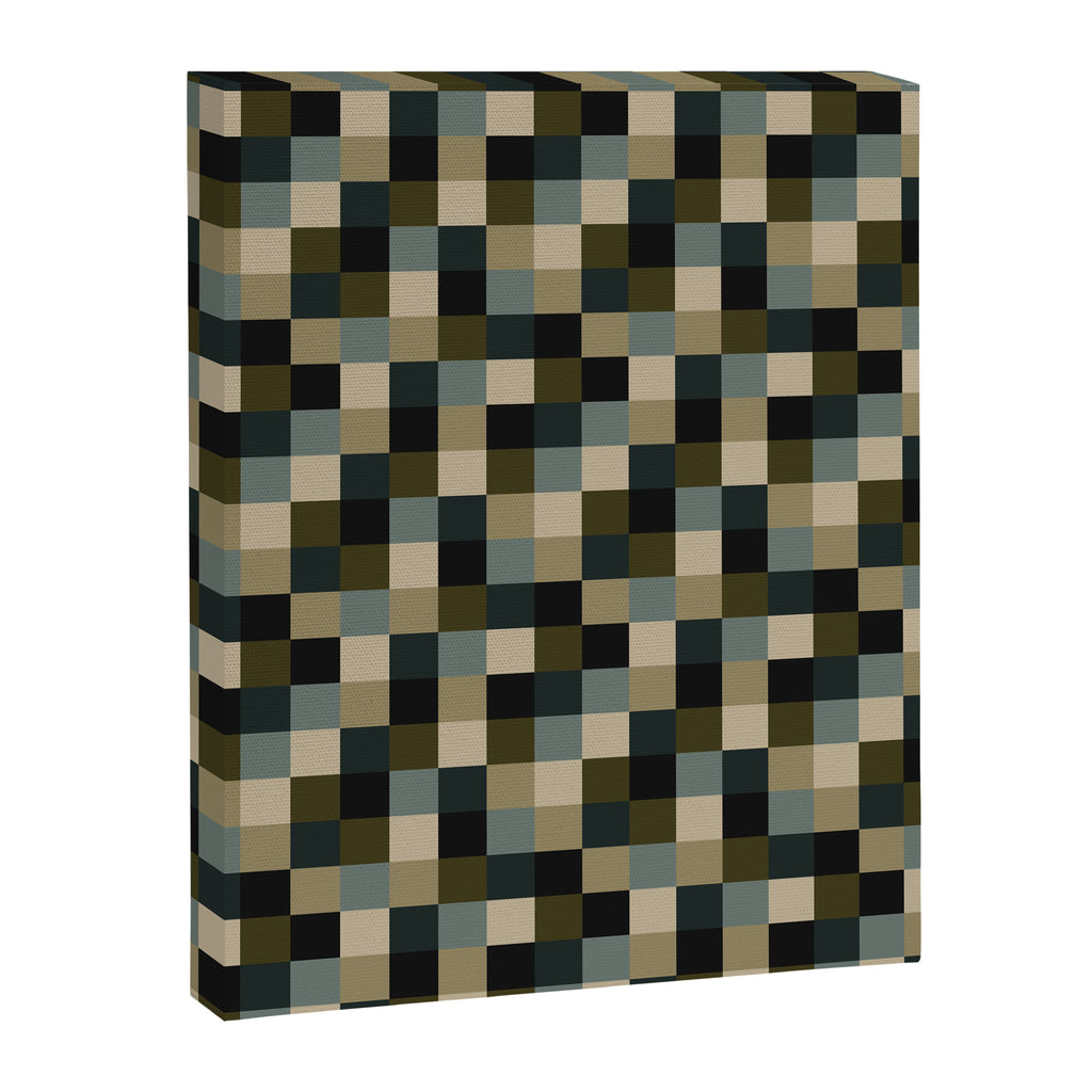 Bold Earthy Checks Pattern - Small IV Canvas Print Gallery Image 8