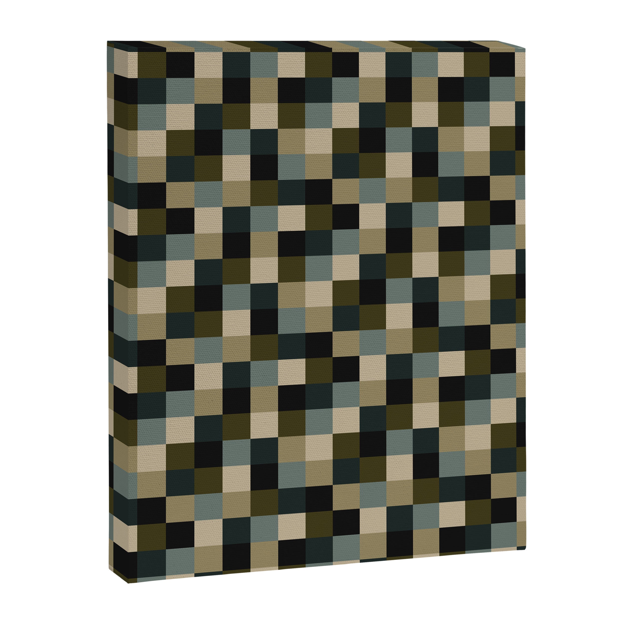 Bold Earthy Checks Pattern - Small IV Canvas Print Gallery Image 8