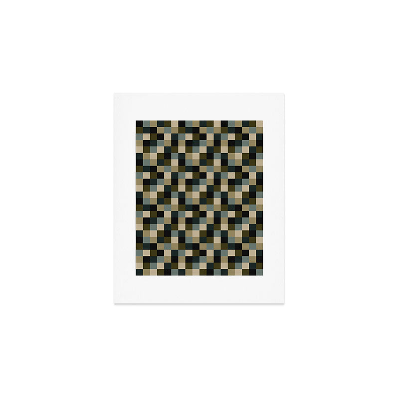 Bold Earthy Checks Pattern - Small IV Art Print Gallery Image 1