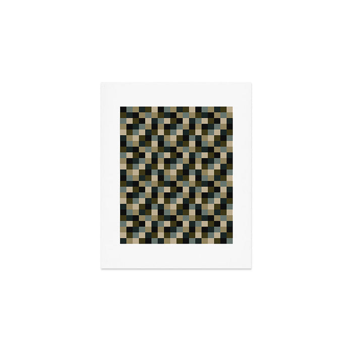 Bold Earthy Checks Pattern - Small IV Art Print Gallery Image 1