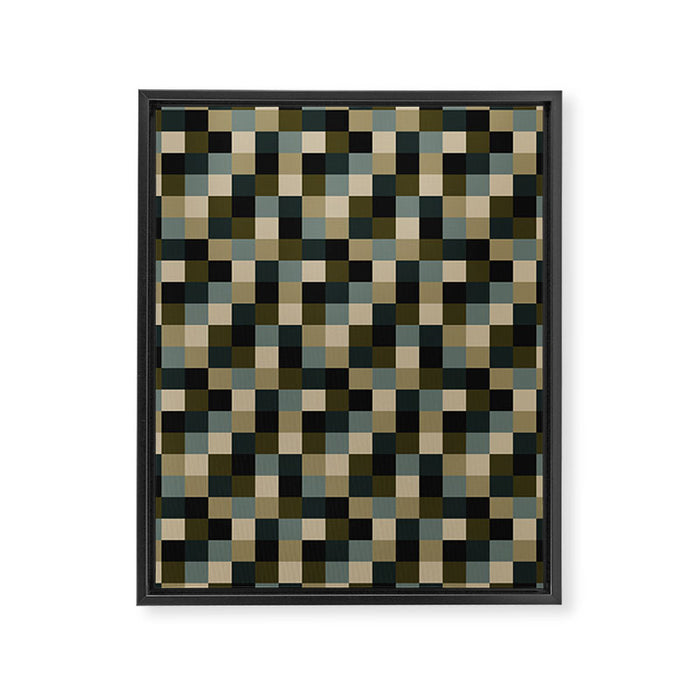 Bold Earthy Checks Pattern - Small IV Framed Canvas Print Gallery Image 1