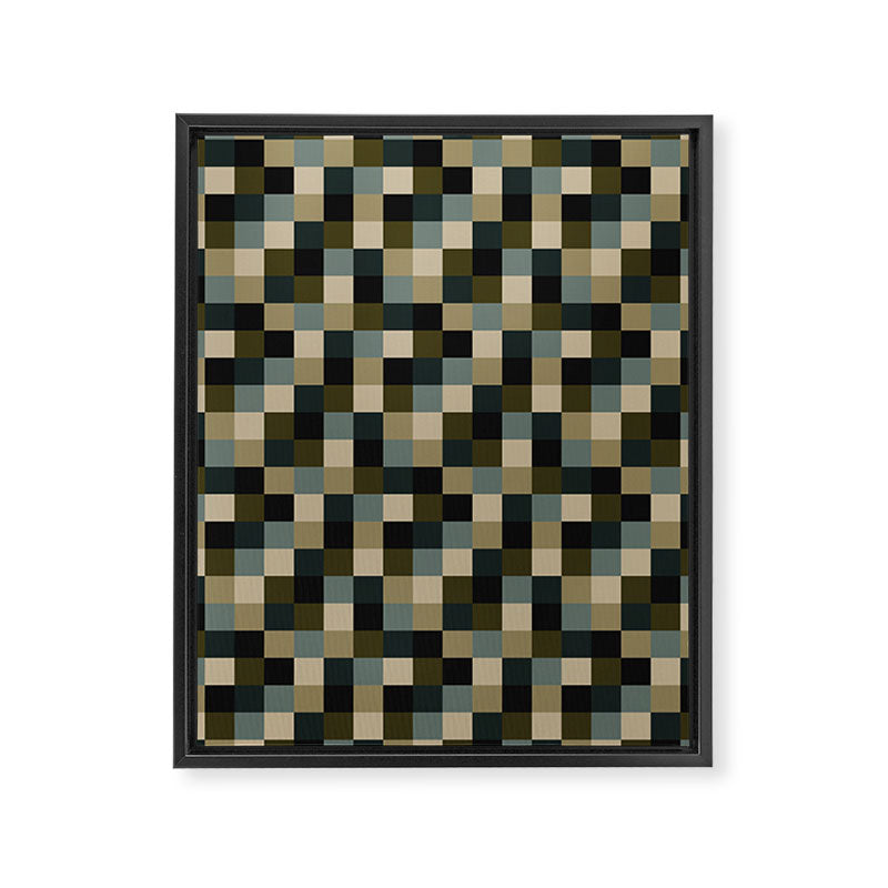 Bold Earthy Checks Pattern - Small IV Framed Canvas Print Gallery Image 8