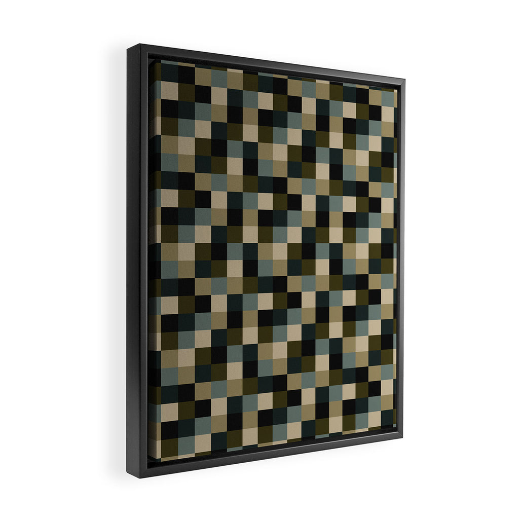 Bold Earthy Checks Pattern - Small IV Framed Canvas Print Gallery Image 2