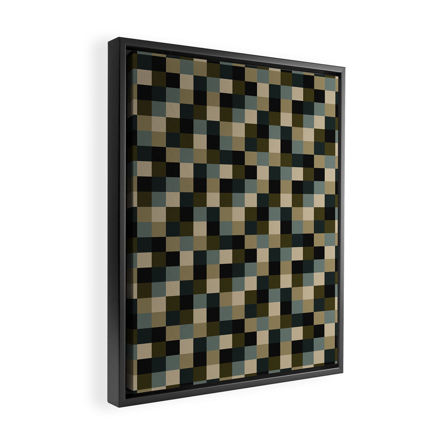 Bold Earthy Checks Pattern - Small IV Framed Canvas Print Gallery Image 2