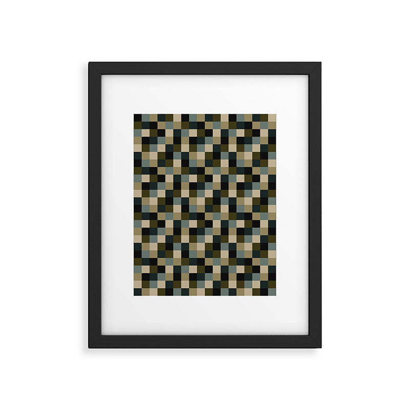 Bold Earthy Checks Pattern - Small IV Framed Art Print Gallery Image 6