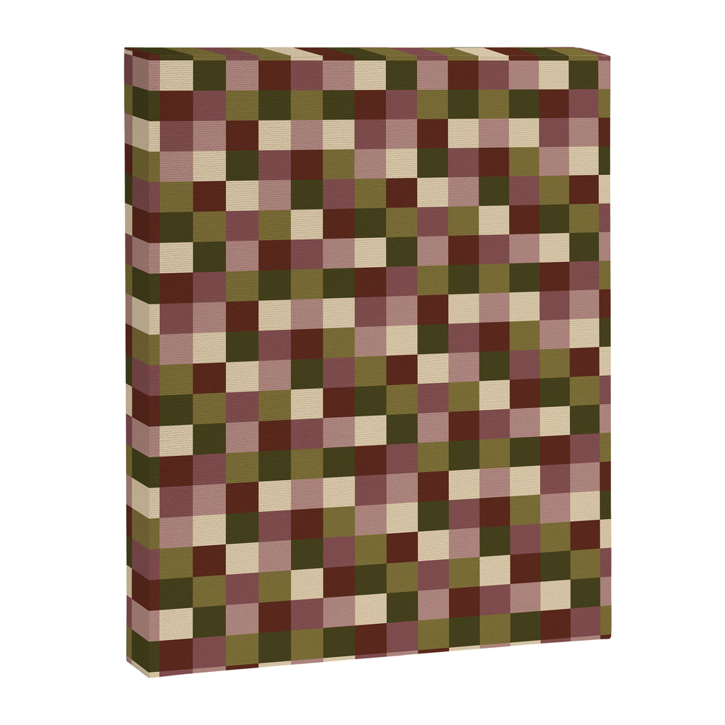 Bold Earthy Checks Pattern - Small V Canvas Print Gallery Image 8