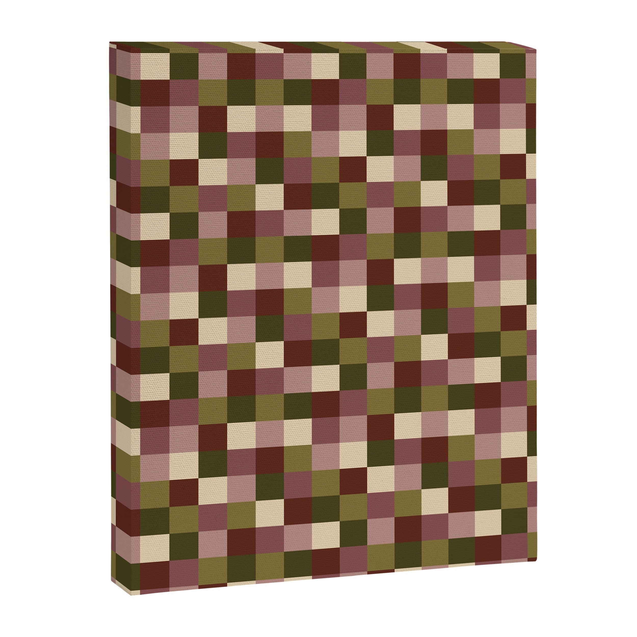 Bold Earthy Checks Pattern - Small V Canvas Print Gallery Image 8
