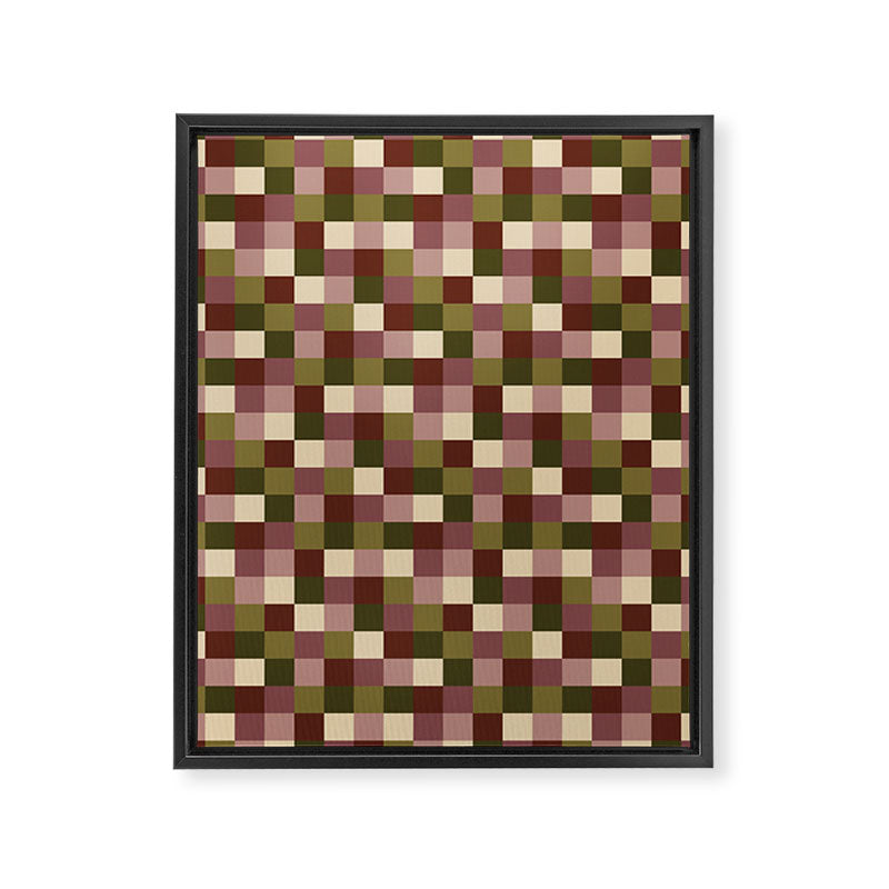 Bold Earthy Checks Pattern - Small V Framed Canvas Print Gallery Image 8