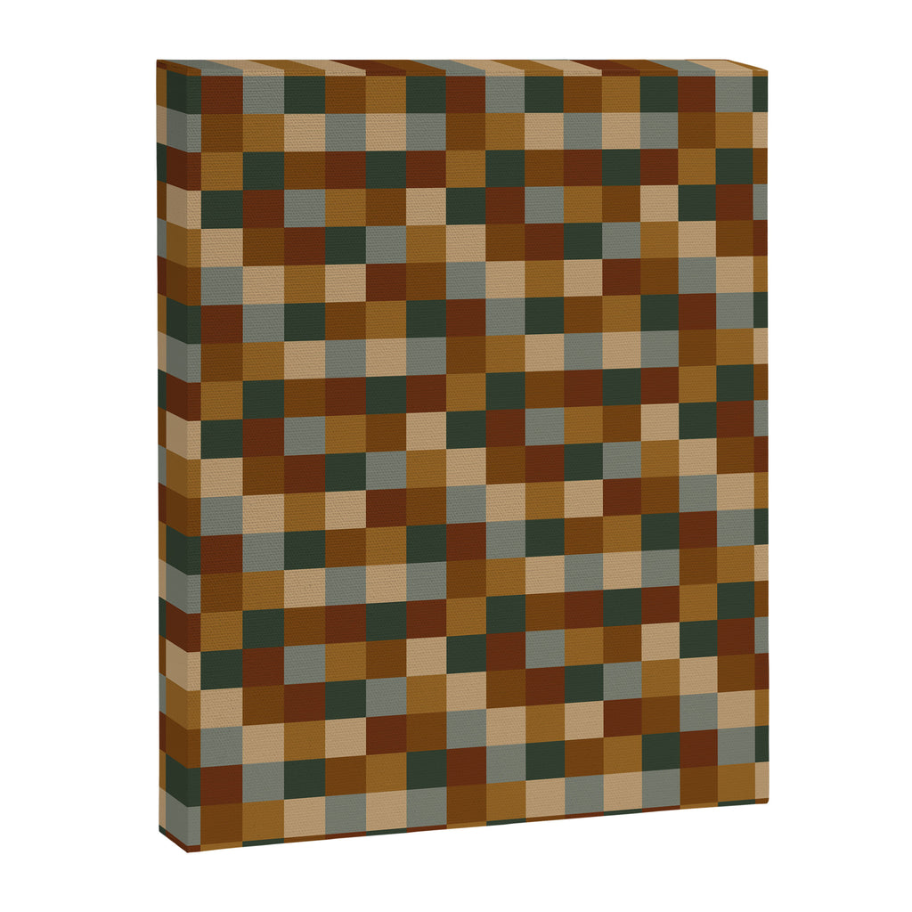 Bold Earthy Checks Pattern - Small VI Canvas Print Gallery Image 8