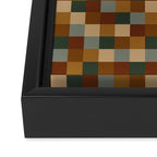 Bold Earthy Checks Pattern - Small VI Framed Canvas Print Gallery Image 3