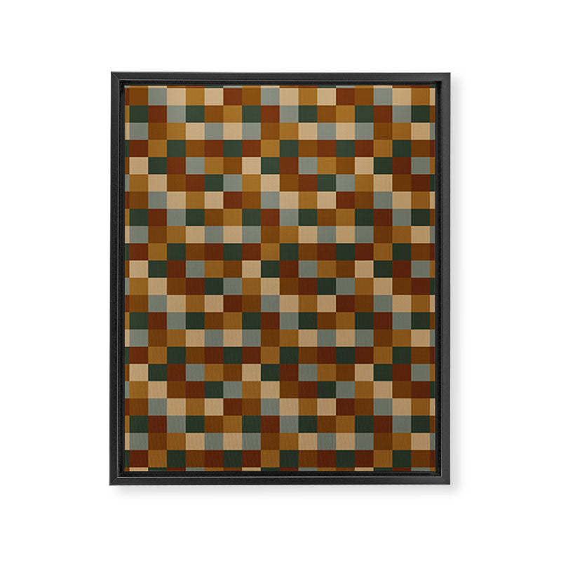 Bold Earthy Checks Pattern - Small VI Framed Canvas Print Gallery Image 8
