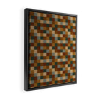 Bold Earthy Checks Pattern - Small VI Framed Canvas Print Gallery Image 2