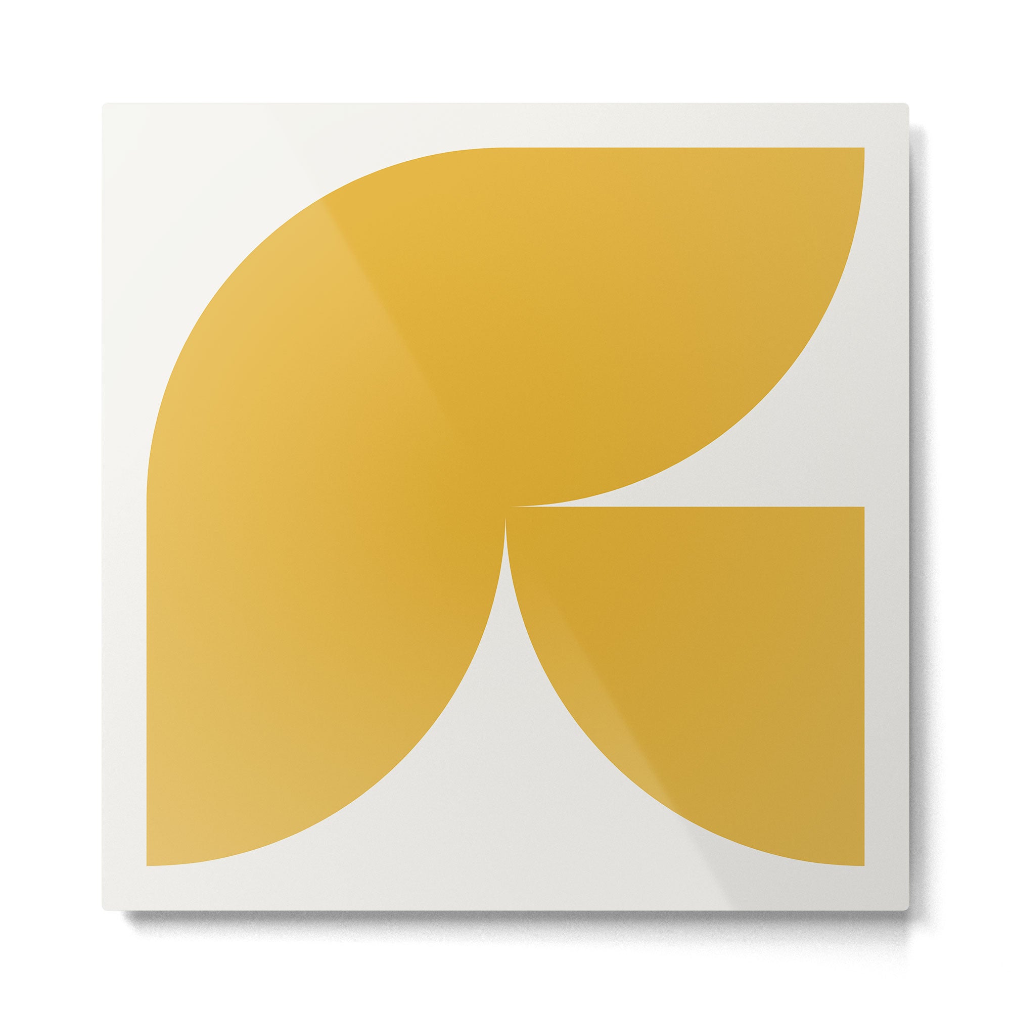 Bold Geometric Shapes - Golden Yellow Metal Print Gallery Image 2
