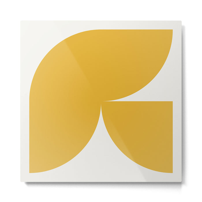 Bold Geometric Shapes - Golden Yellow Metal Print Gallery Image 1