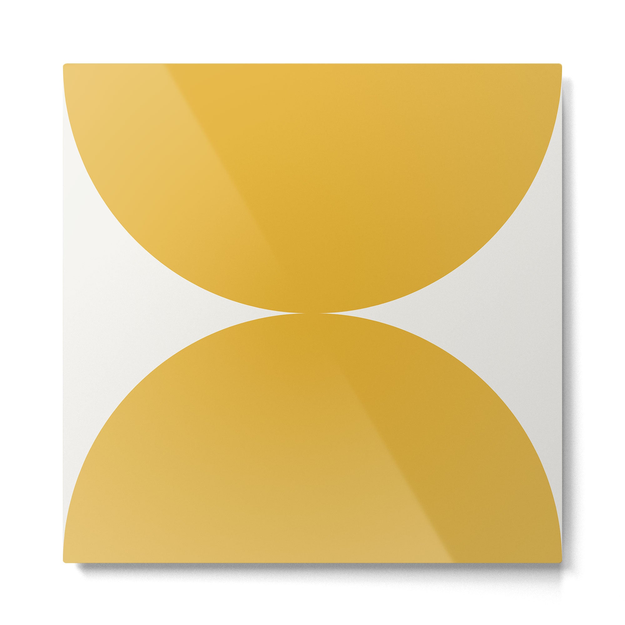 Bold Geometric Shapes Maximalism XII Golden Yellow Metal Print Gallery Image 2
