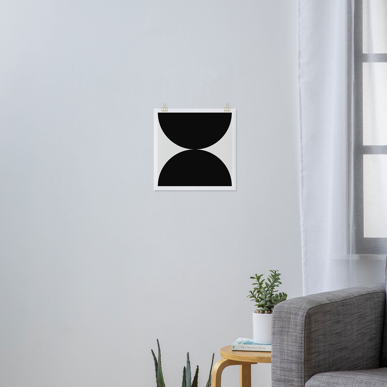Bold Geometric Shapes Maximalism X Black and White Art Print Gallery Image 3