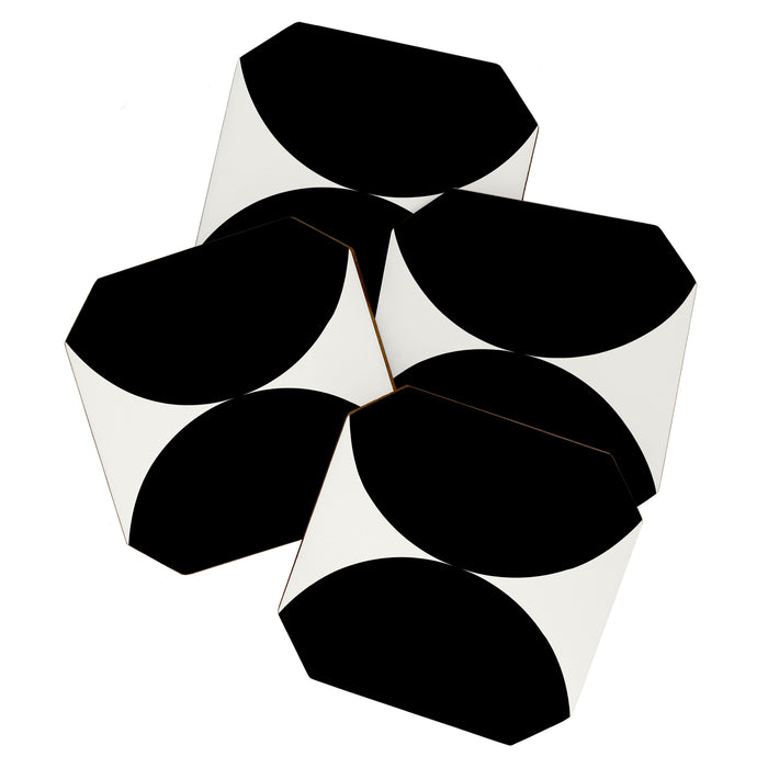 Bold Geometric Shapes Maximalism X Black and White Coaster Gallery Image 1