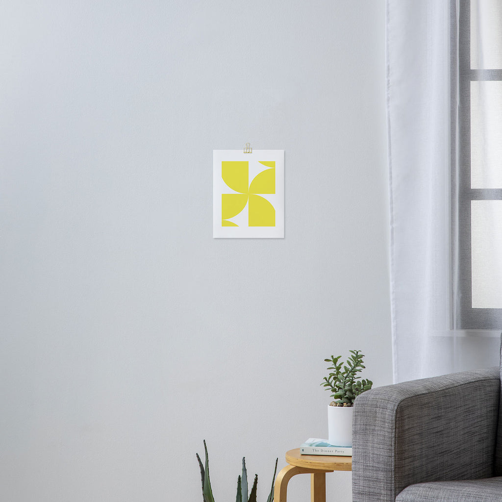 Bold Minimalism CLXXVII Bright Yellow & White Art Print Gallery Image 3
