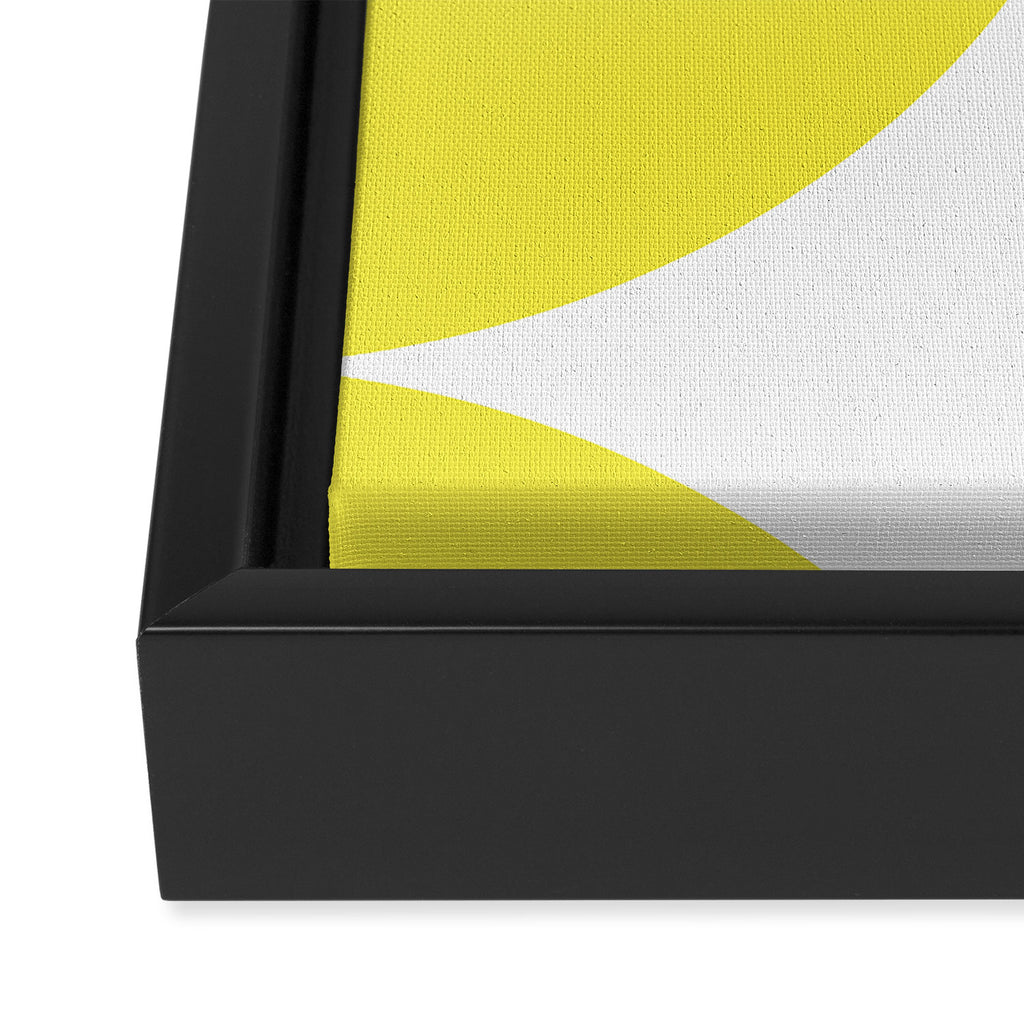 Bold Minimalism CLXXVII Bright Yellow & White Framed Canvas Print Gallery Image 3