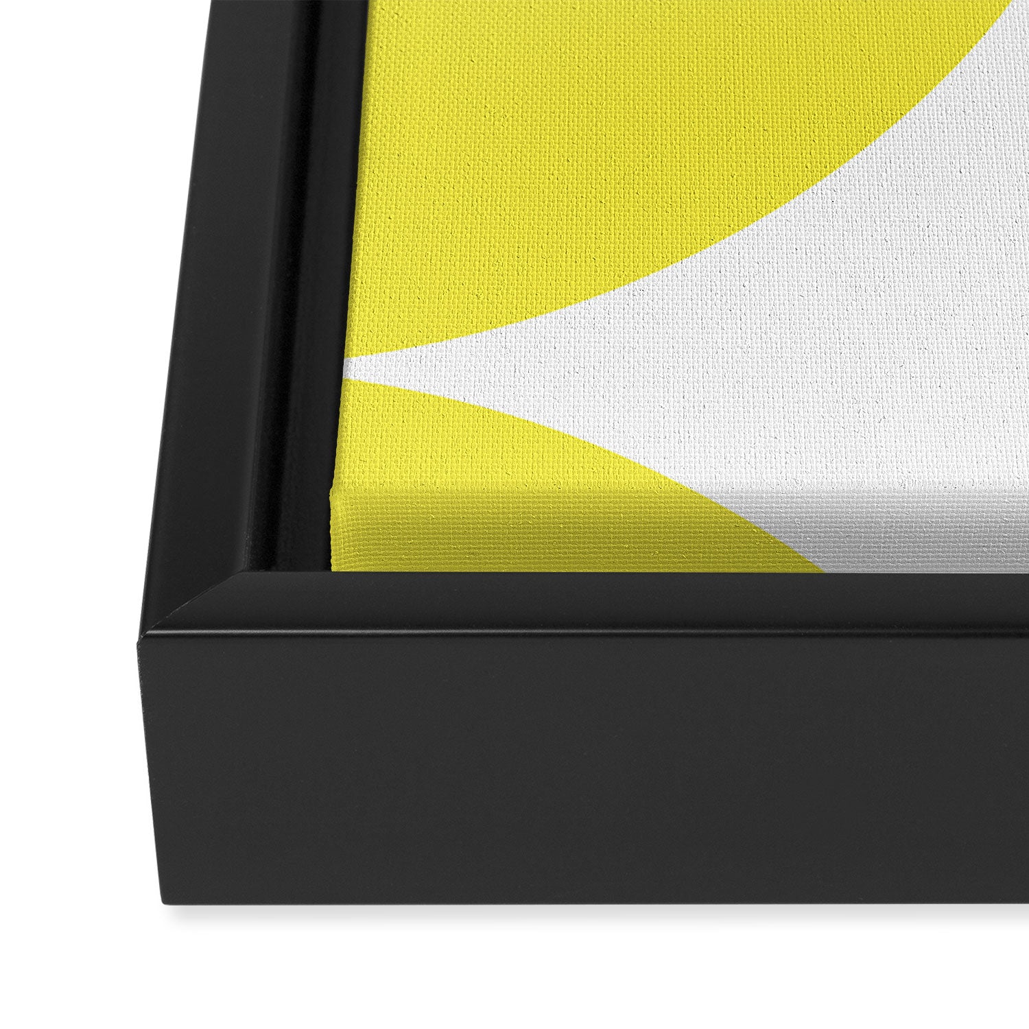 Bold Minimalism CLXXVII Bright Yellow & White Framed Canvas Print Gallery Image 3