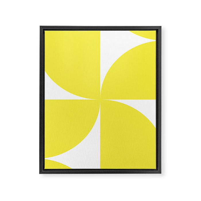 Bold Minimalism CLXXVII Bright Yellow & White Framed Canvas Print Gallery Image 1