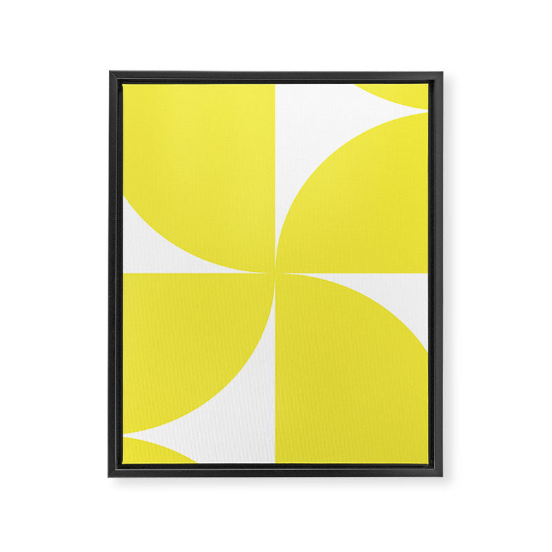 Bold Minimalism CLXXVII Bright Yellow & White Framed Canvas Print Gallery Image 8