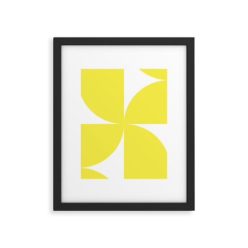 Bold Minimalism CLXXVII Bright Yellow & White Framed Art Print Gallery Image 6