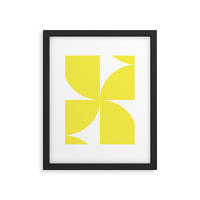 Bold Minimalism CLXXVII Bright Yellow & White Framed Art Print Gallery Image 1