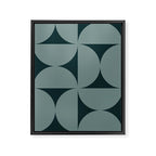 Bauhaus Mid Century Modern Geometric XI Earthy Green Framed Canvas Print Gallery Image 8