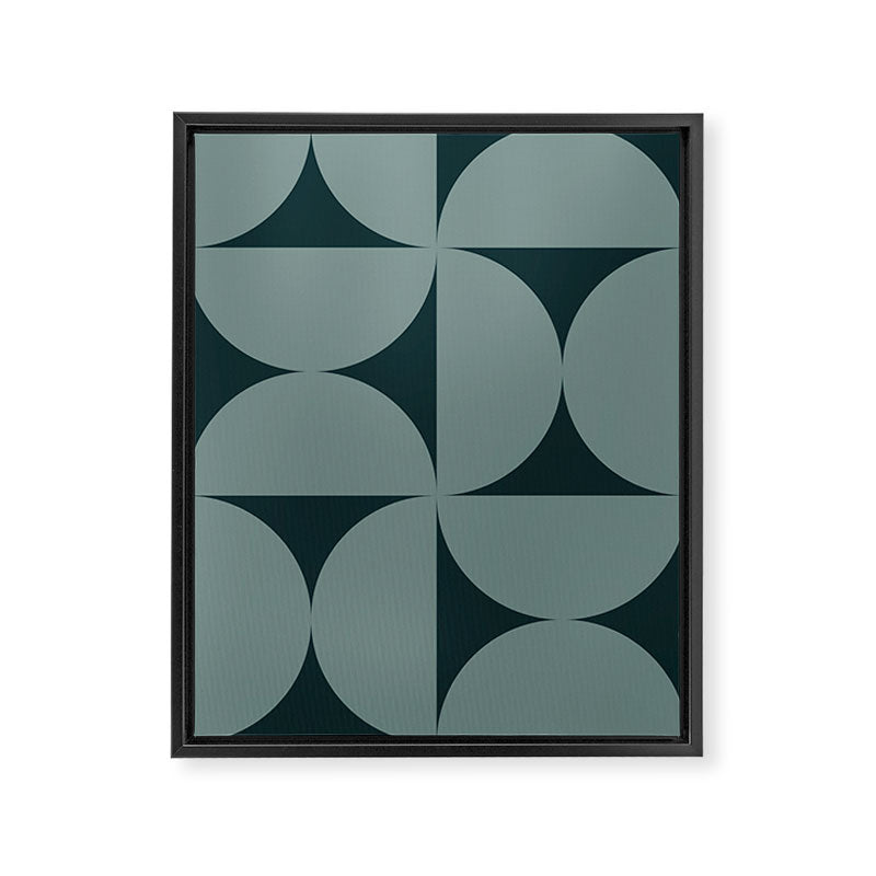 Bauhaus Mid Century Modern Geometric XI Earthy Green Framed Canvas Print Gallery Image 8