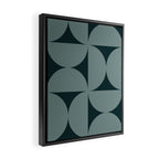 Bauhaus Mid Century Modern Geometric XI Earthy Green Framed Canvas Print Gallery Image 2