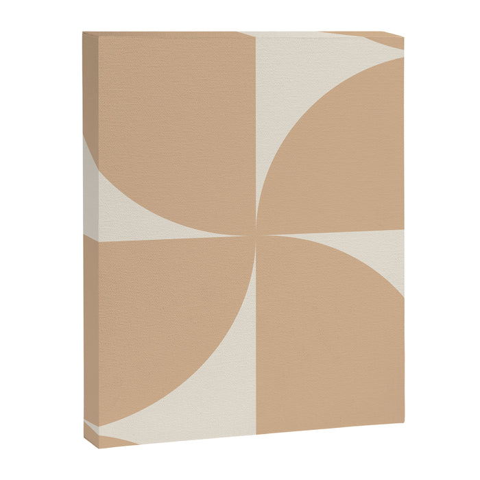 Bauhaus Mid Century Modern Geometric X Neutral Beige Canvas Print Gallery Image 1