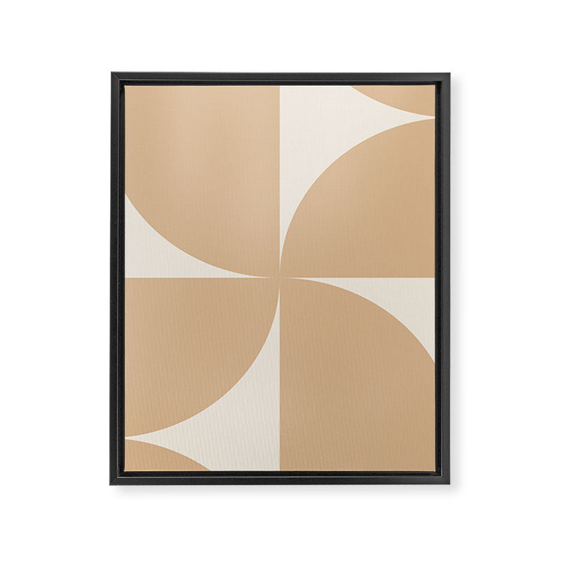 Bauhaus Mid Century Modern Geometric X Neutral Beige Framed Canvas Print Gallery Image 8