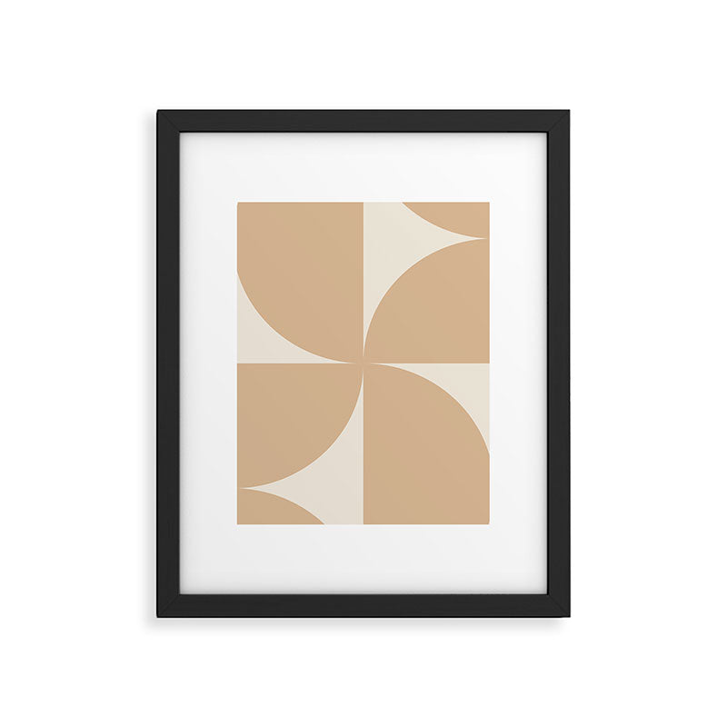 Bauhaus Mid Century Modern Geometric X Neutral Beige Framed Art Print Gallery Image 6