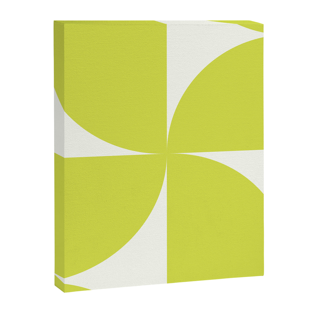 Bauhaus Mid Century Modern Geometric III Lime Green Canvas Print Gallery Image 8