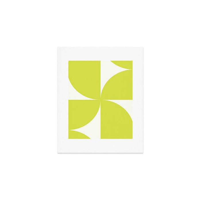 Bauhaus Mid Century Modern Geometric III Lime Green Art Print Gallery Image 1